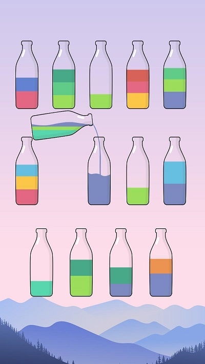 液体分类水彩拼图