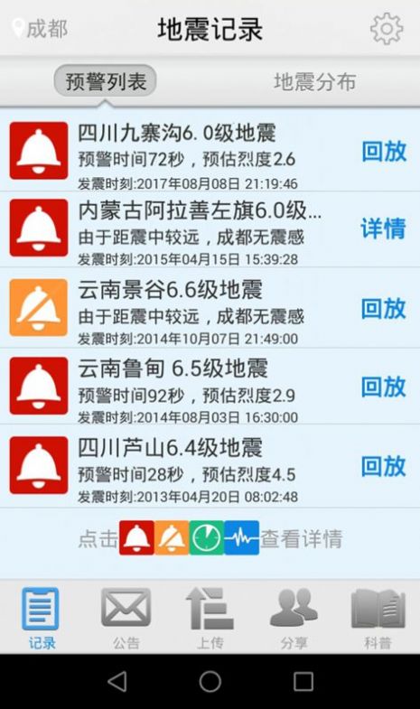 中国地震预警检测
