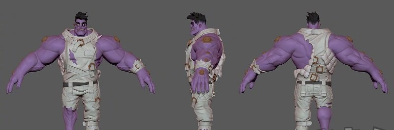 英雄联盟蒙多重做模型公开 紫皮爆衣肌肉壮汉