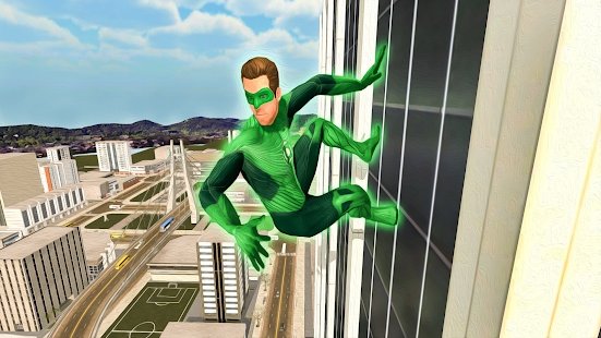 城市绿色绳索英雄