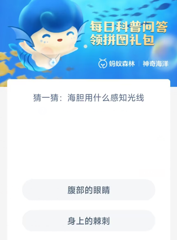 猜一猜海胆用什么感知光线-神奇海洋12.28今日科普问答答案